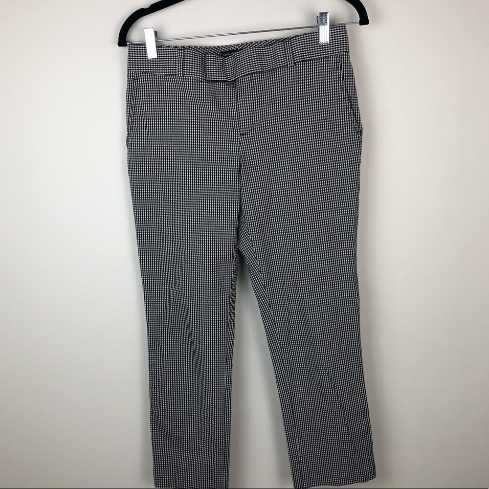 Banana Republic Black and White Gingham Cropped Trousers Size 2